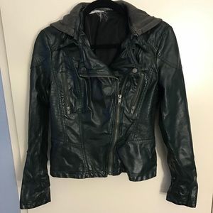 Leather jacket- olive green